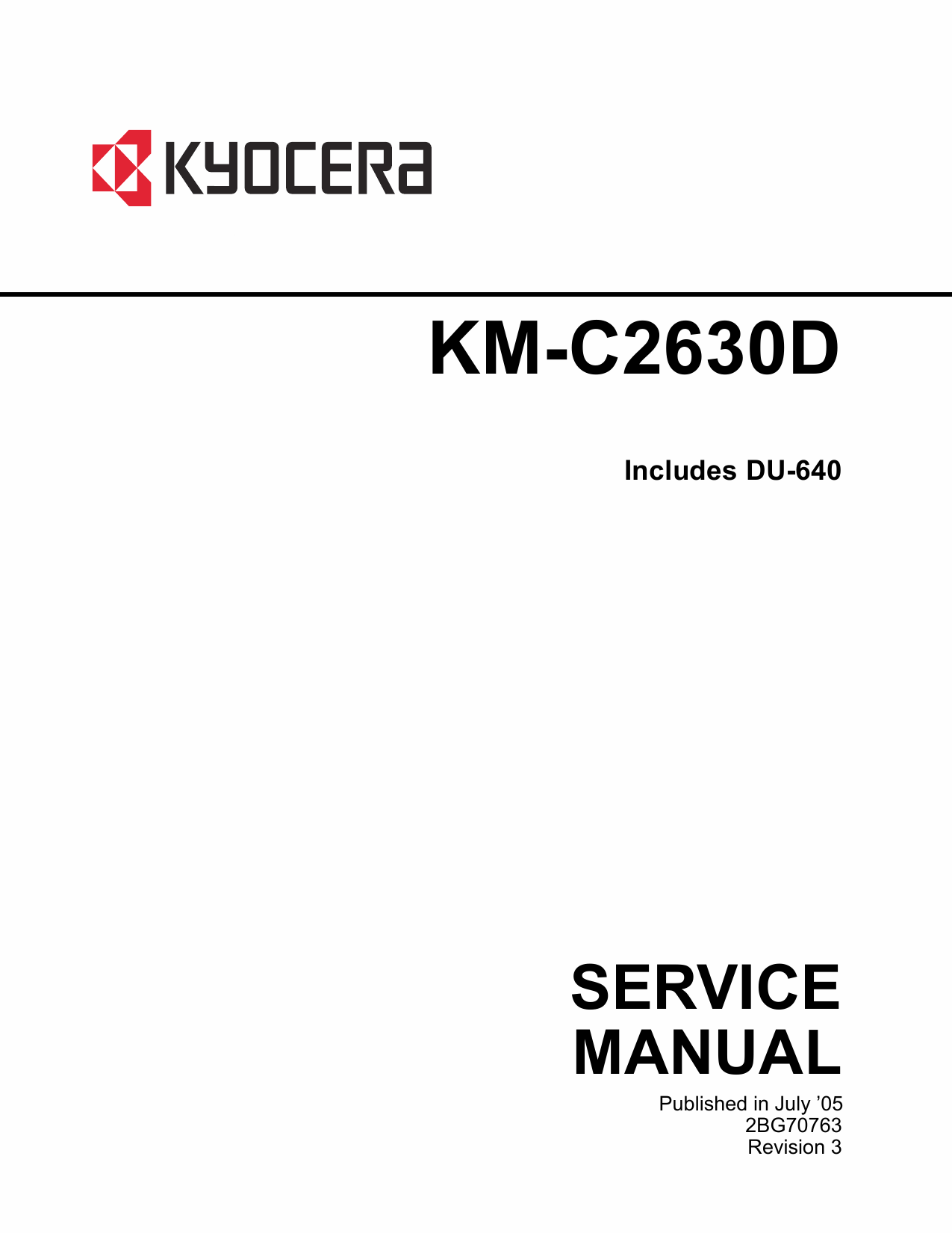 KYOCERA ColorCopier KM-C2630D Parts and Service Manual-1